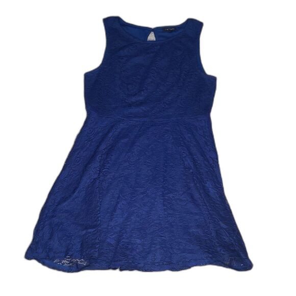 Girls Mini Royal Blue Sleeveless Dress Size Youth XL Stretch Flower Girl Prom - Picture 1 of 13